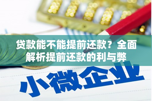 昭苏贷款能不能提前还款？全面解析提前还款的利与弊