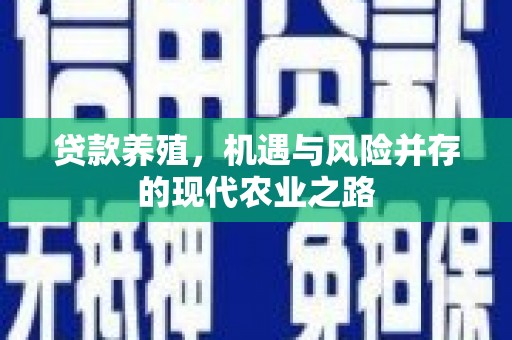 昭苏贷款养殖，机遇与风险并存的现代农业之路