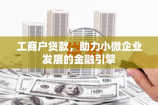 昭苏工商户贷款，助力小微企业发展的金融引擎