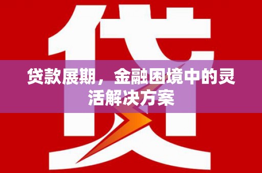 昭苏贷款展期，金融困境中的灵活解决方案