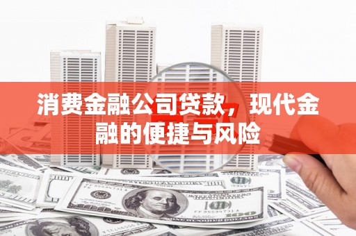 昭苏消费金融公司贷款，现代金融的便捷与风险