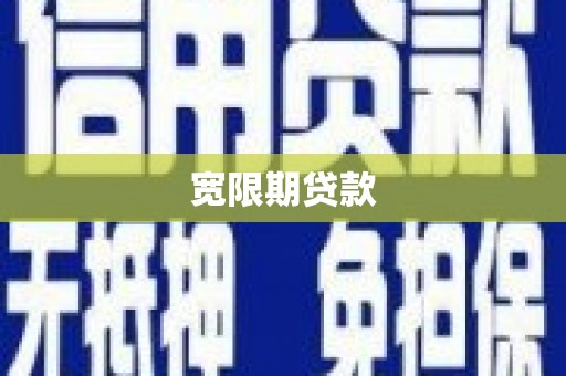 昭苏宽限期贷款