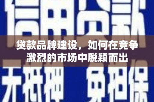 昭苏贷款品牌建设，如何在竞争激烈的市场中脱颖而出