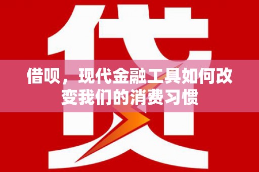 昭苏借呗，现代金融工具如何改变我们的消费习惯