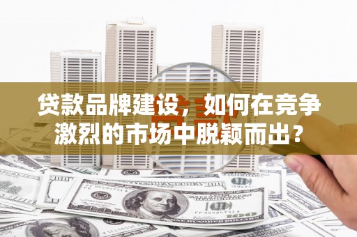 昭苏贷款品牌建设，如何在竞争激烈的市场中脱颖而出？