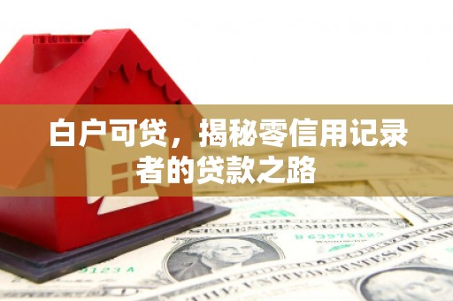 昭苏白户可贷，揭秘零信用记录者的贷款之路