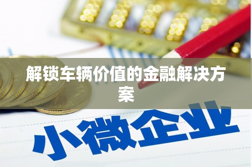 昭苏解锁车辆价值的金融解决方案