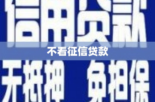 昭苏不看征信贷款