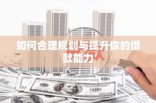 昭苏如何合理规划与提升你的借款能力