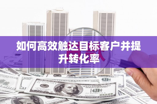 昭苏如何高效触达目标客户并提升转化率